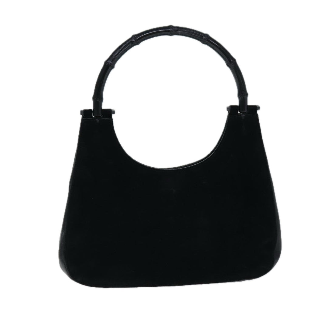 GUCCI Bamboo Shoulder Bag Suede Black 001 3739 yk13295