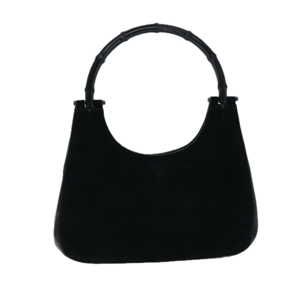 GUCCI Bamboo Shoulder Bag Suede Black 001 3739 yk13295