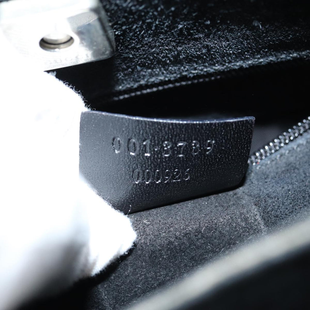 GUCCI Bamboo Shoulder Bag Suede Black 001 3739 yk13295