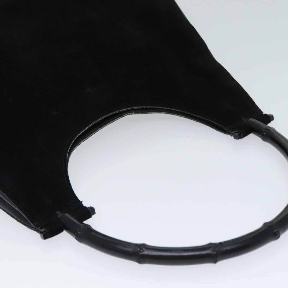 GUCCI Bamboo Shoulder Bag Suede Black 001 3739 yk13295