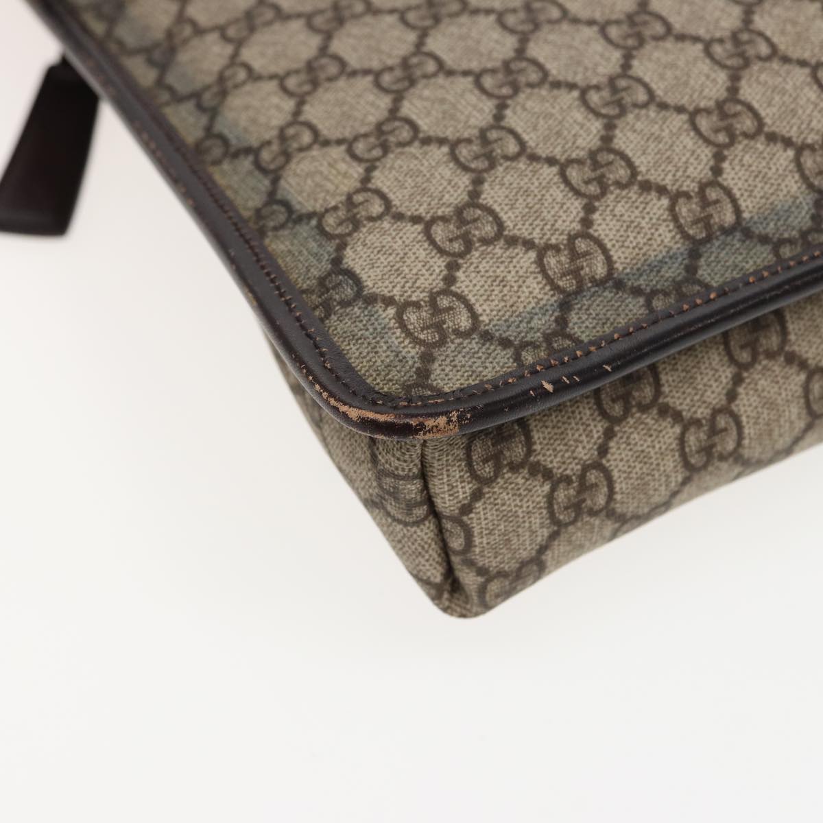 GUCCI GG Supreme Shoulder Bag PVC Leather Beige 92560 yk13296