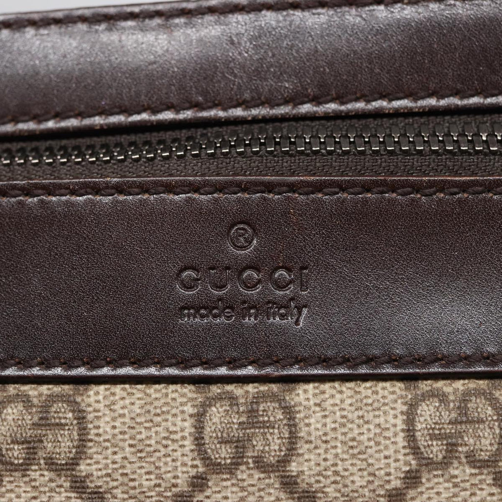 GUCCI GG Supreme Shoulder Bag PVC Leather Beige 92560 yk13296