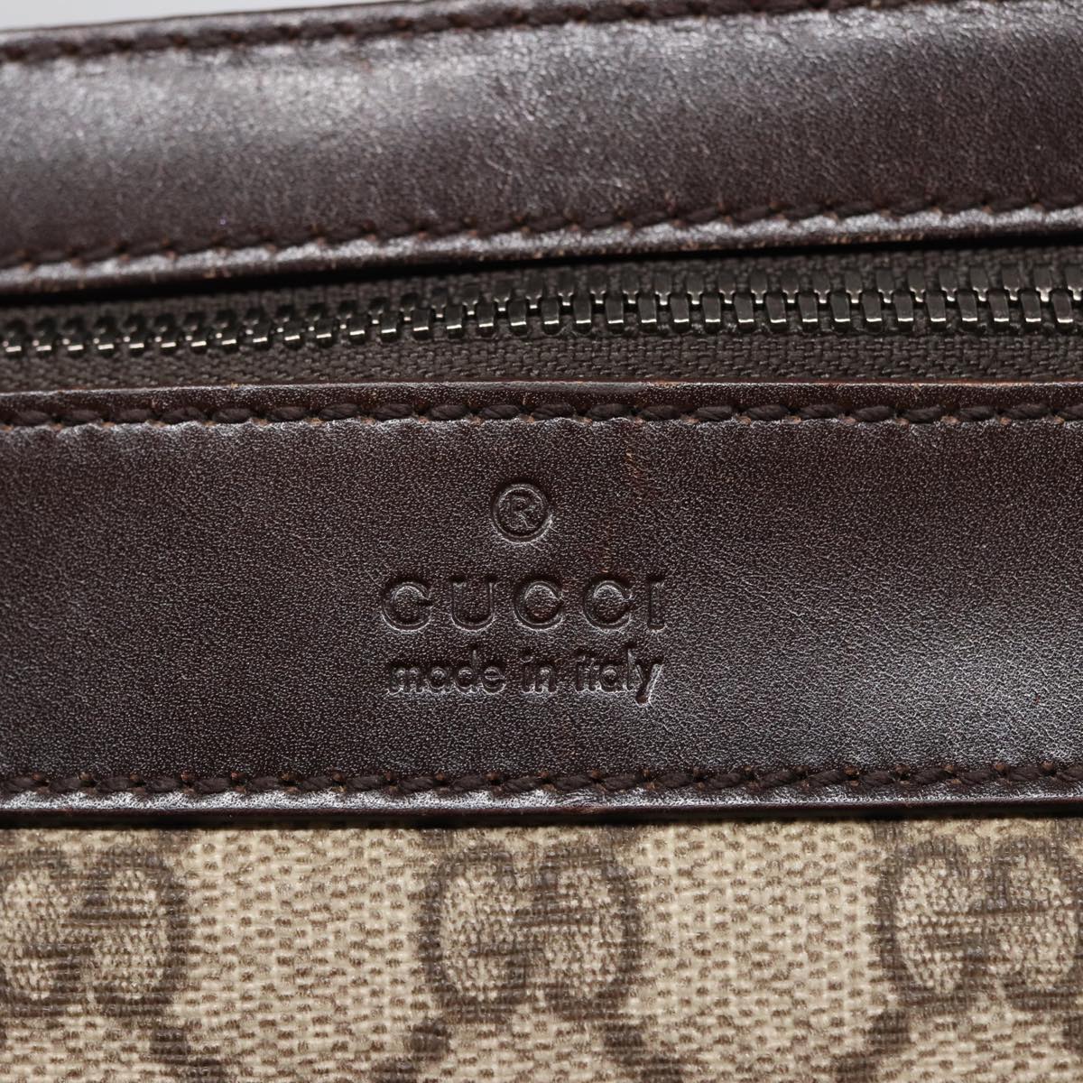GUCCI GG Supreme Shoulder Bag PVC Leather Beige 92560 yk13296