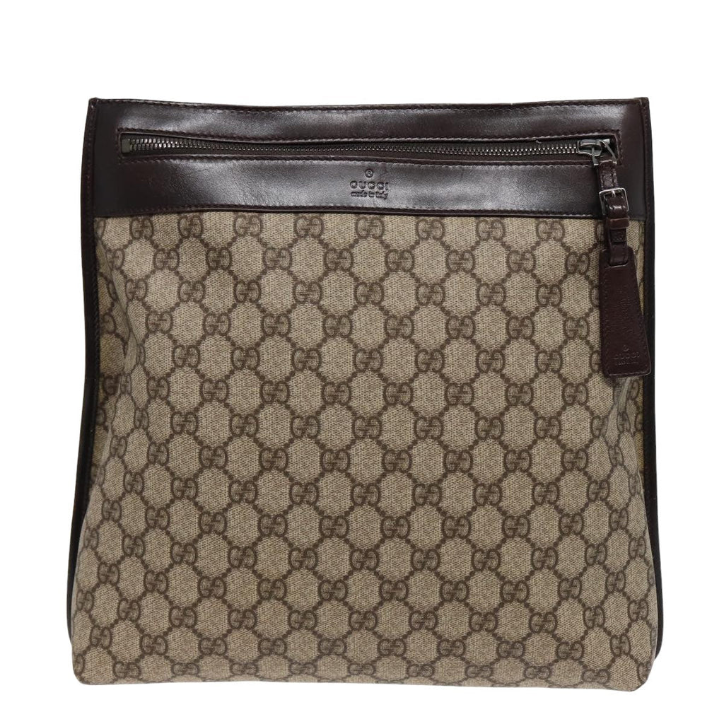 GUCCI GG Supreme Shoulder Bag PVC Leather Beige 92560 yk13296