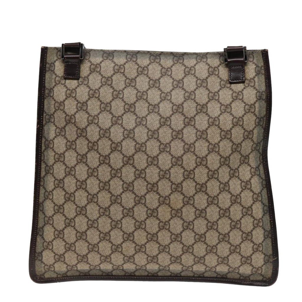 GUCCI GG Supreme Shoulder Bag PVC Leather Beige 92560 yk13296