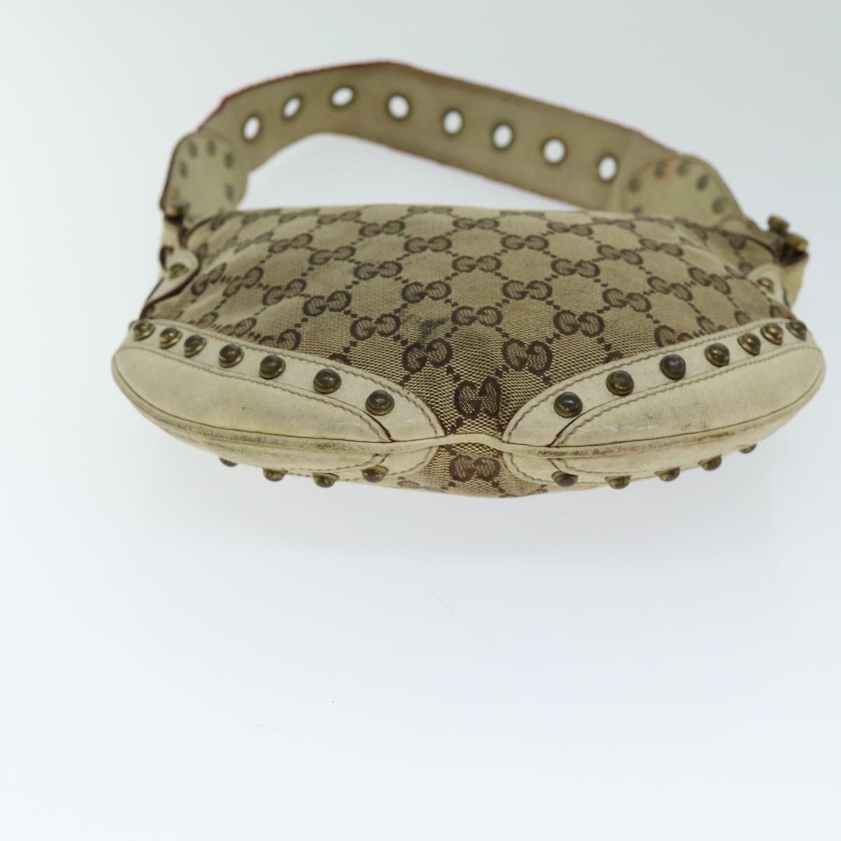 GUCCI GG Canvas Web Sherry Line Shoulder Bag Beige Red Green 144157 yk13422