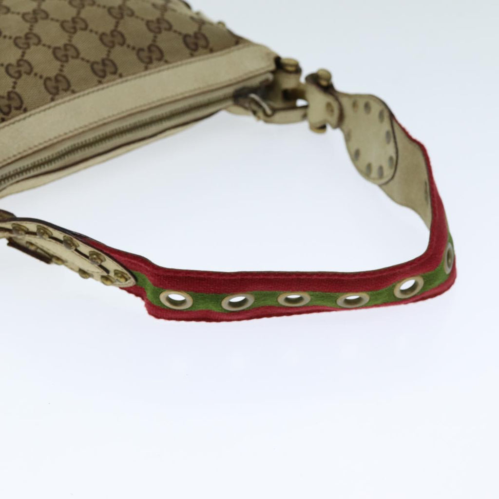 GUCCI GG Canvas Web Sherry Line Shoulder Bag Beige Red Green 144157 yk13422