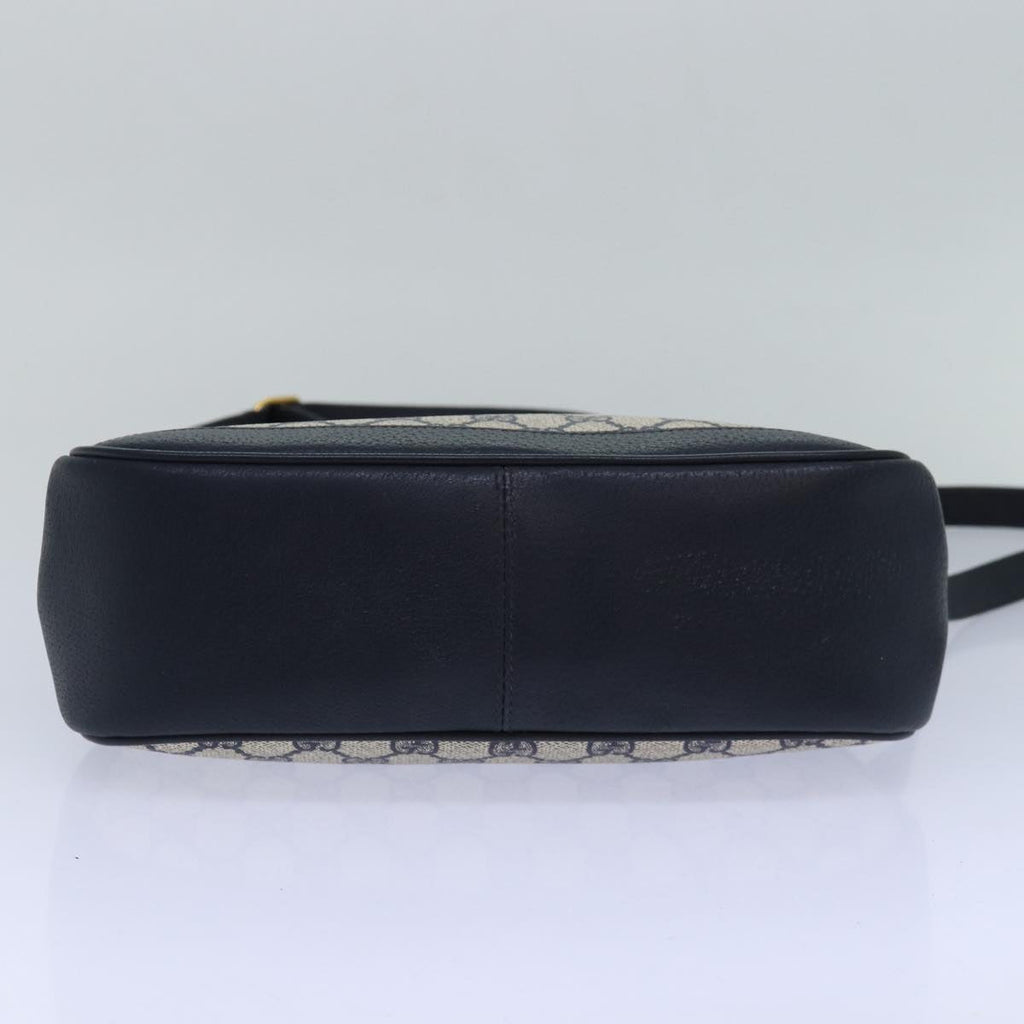 GUCCI GG Supreme Sherry Line Shoulder Bag PVC Navy Red 116 02 076 yk13428