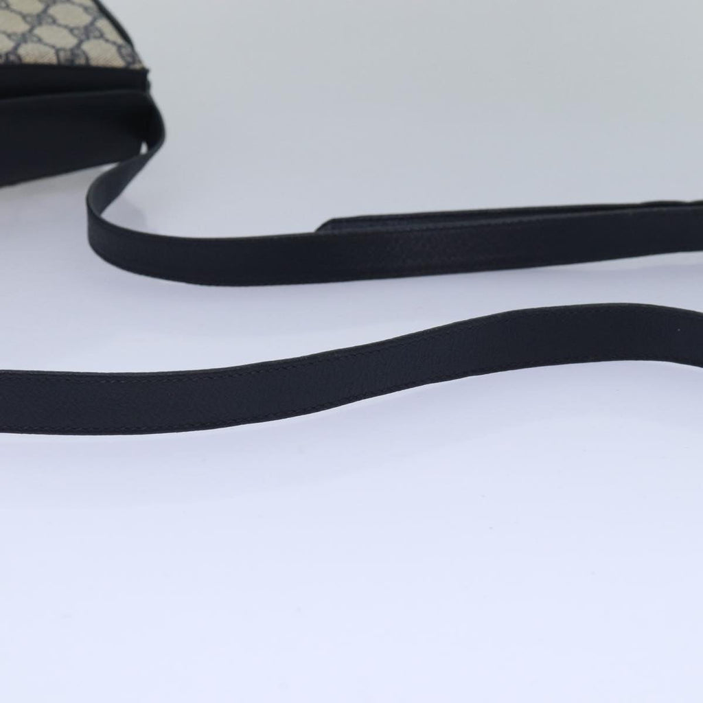 GUCCI GG Supreme Sherry Line Shoulder Bag PVC Navy Red 116 02 076 yk13428