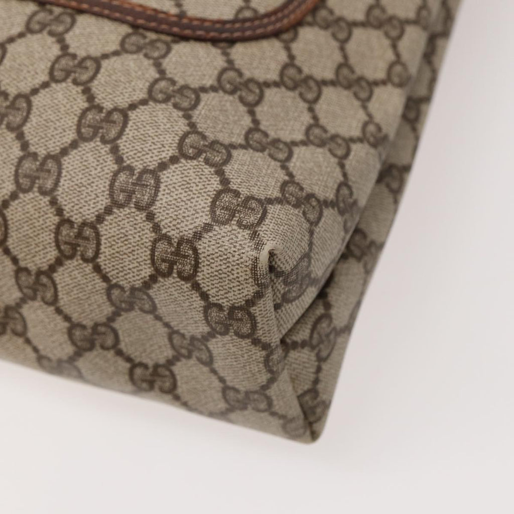 GUCCI GG Canvas Web Sherry Line Tote Bag PVC Leather Beige Green yk13433