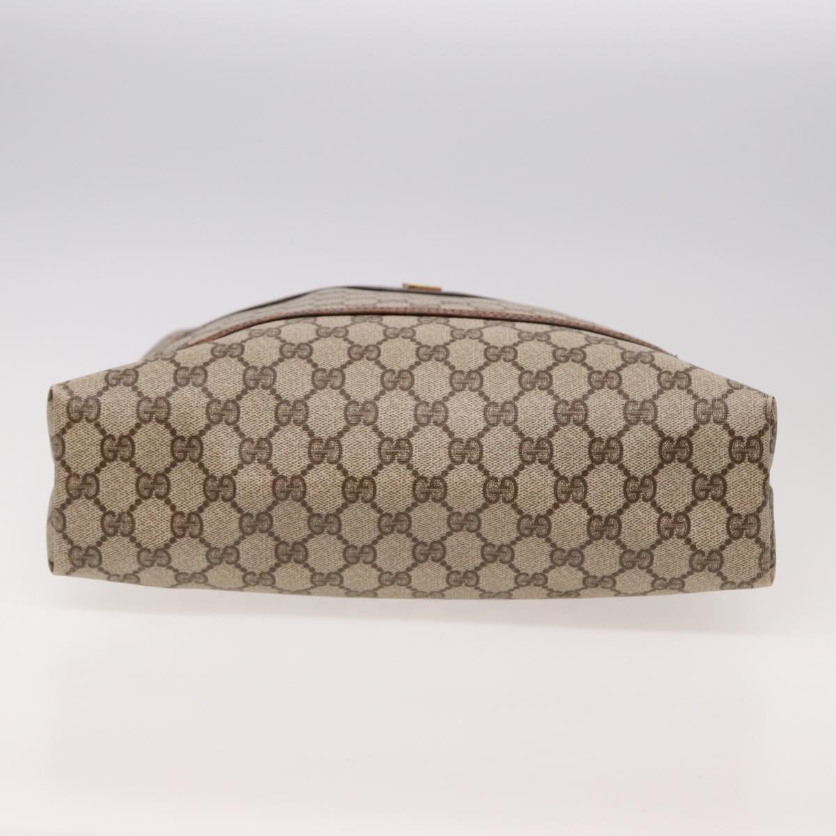 GUCCI GG Canvas Web Sherry Line Tote Bag PVC Leather Beige Green yk13433