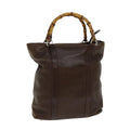 GUCCI Bamboo Hand Bag Leather Brown 000 1998 0508 yk13445