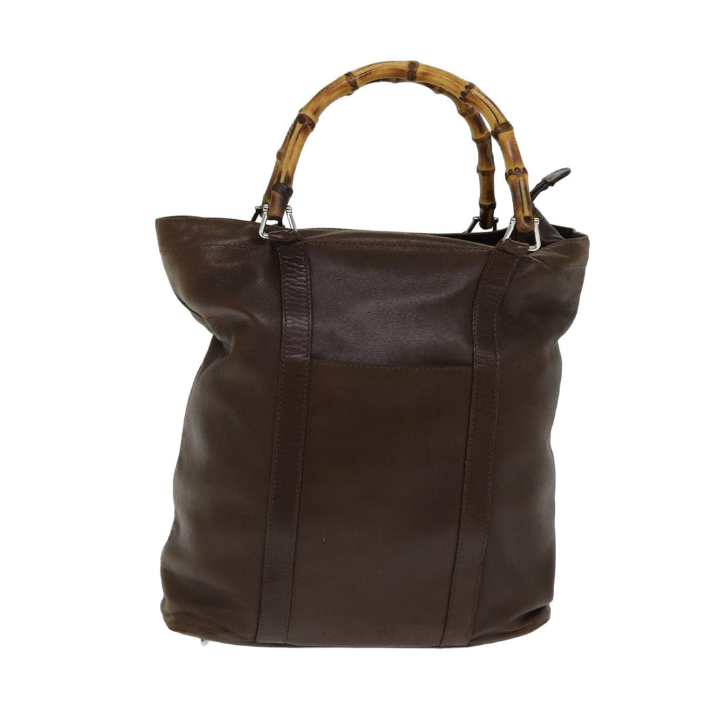 GUCCI Bamboo Hand Bag Leather Brown 000 1998 0508 yk13445