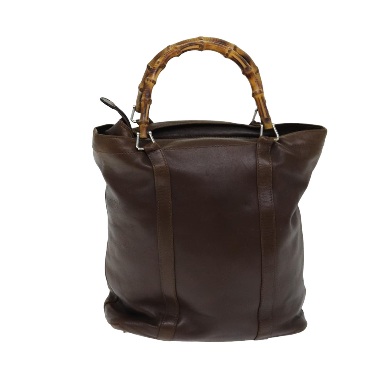 GUCCI Bamboo Hand Bag Leather Brown 000 1998 0508 yk13445
