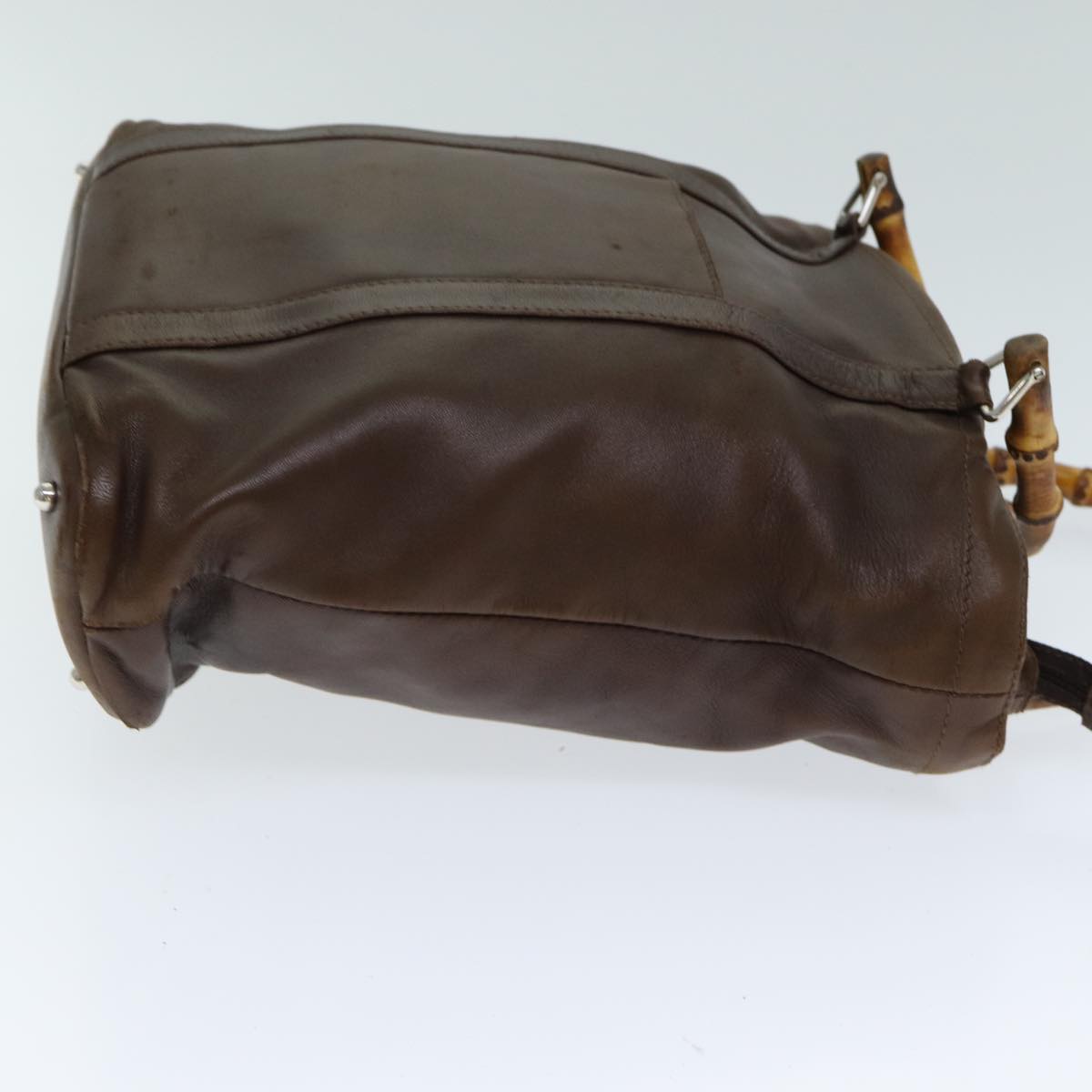 GUCCI Bamboo Hand Bag Leather Brown 000 1998 0508 yk13445