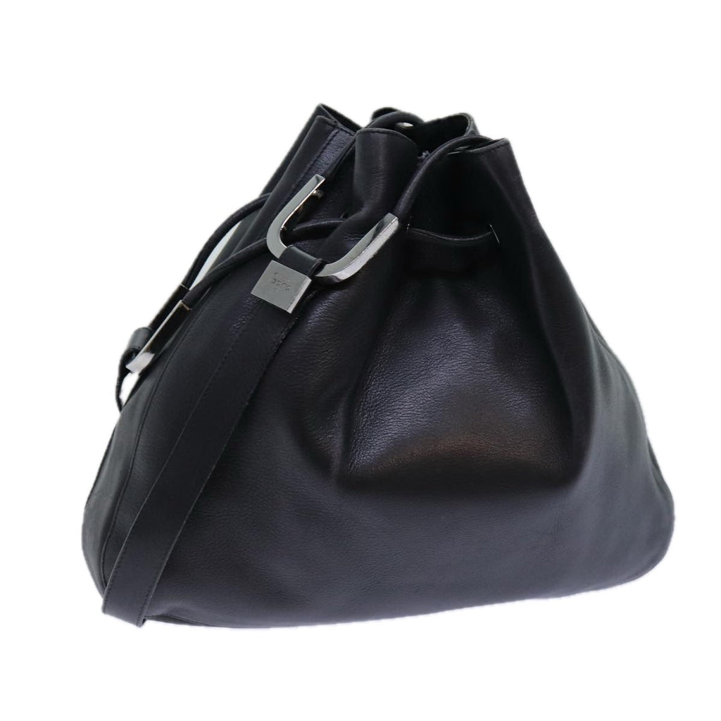 GUCCI Shoulder Bag Leather Black 001 3746 yk13467
