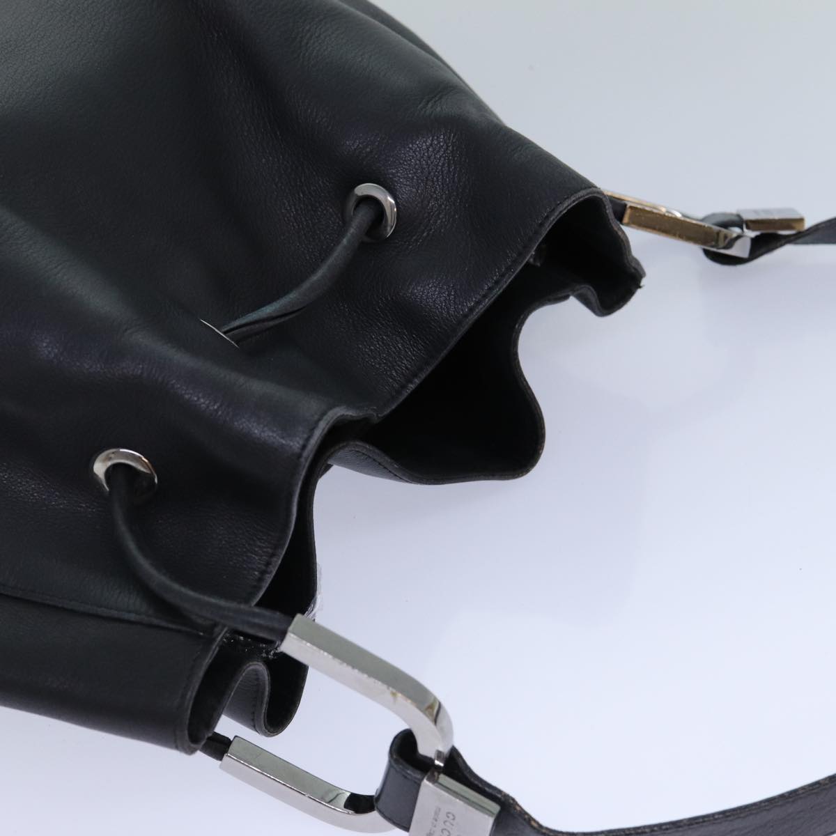 GUCCI Shoulder Bag Leather Black 001 3746 yk13467