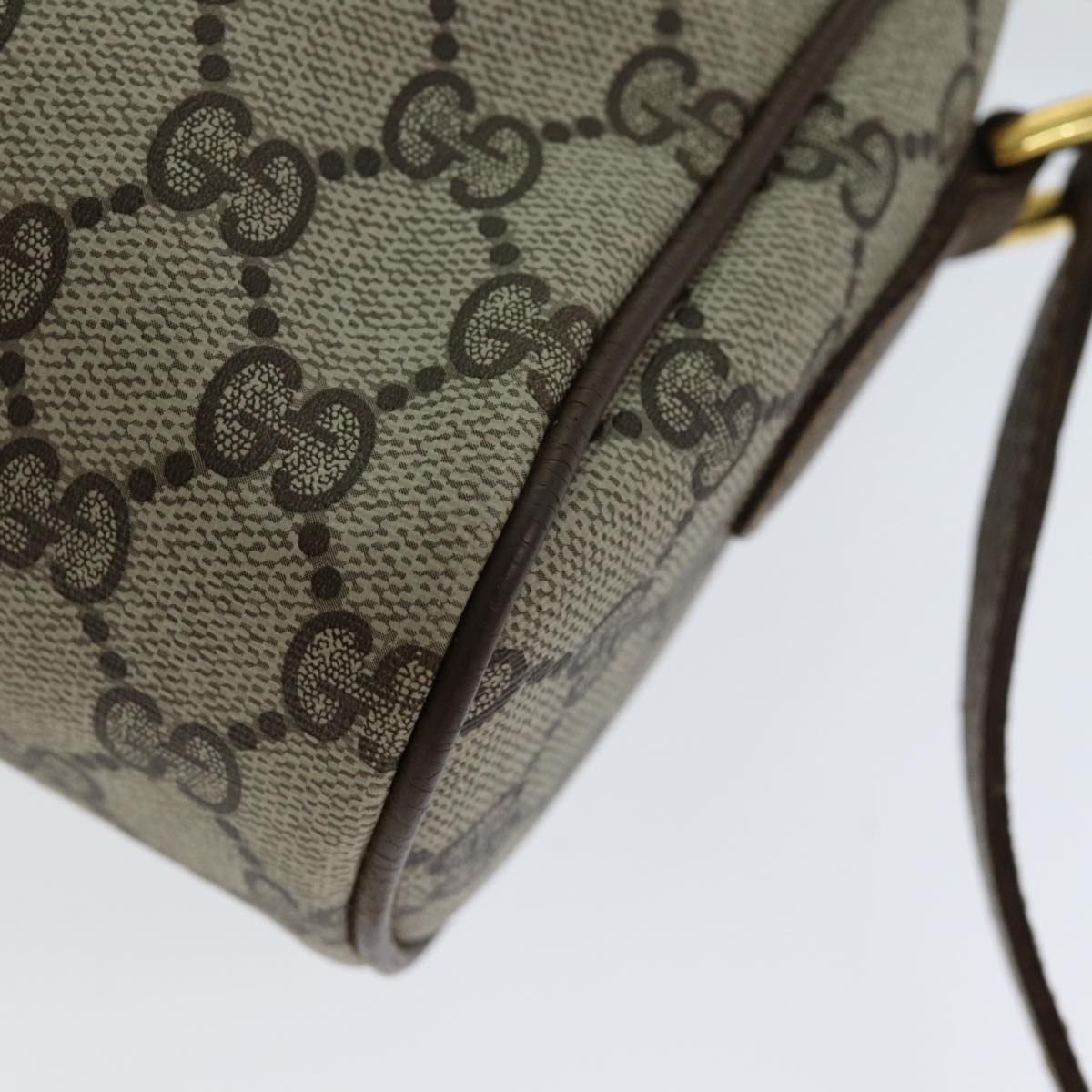 GUCCI GG Canvas Web Sherry Line Shoulder Bag PVC Leather Beige Red yk13472