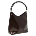 GUCCI Bamboo Hand Bag Enamel Brown 001 2058 3007 yk13474