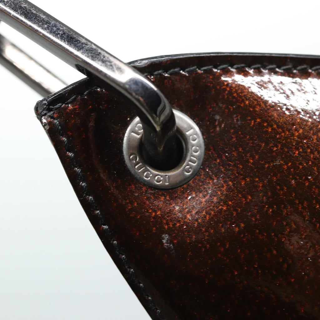 GUCCI Bamboo Hand Bag Enamel Brown 001 2058 3007 yk13474