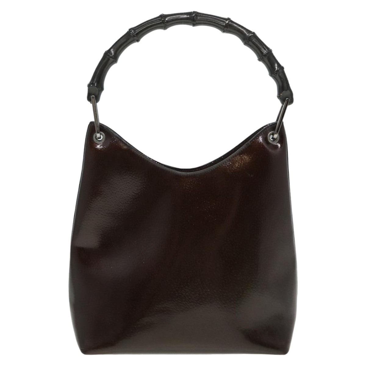 GUCCI Bamboo Hand Bag Enamel Brown 001 2058 3007 yk13474