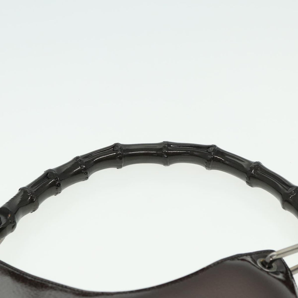 GUCCI Bamboo Hand Bag Enamel Brown 001 2058 3007 yk13474