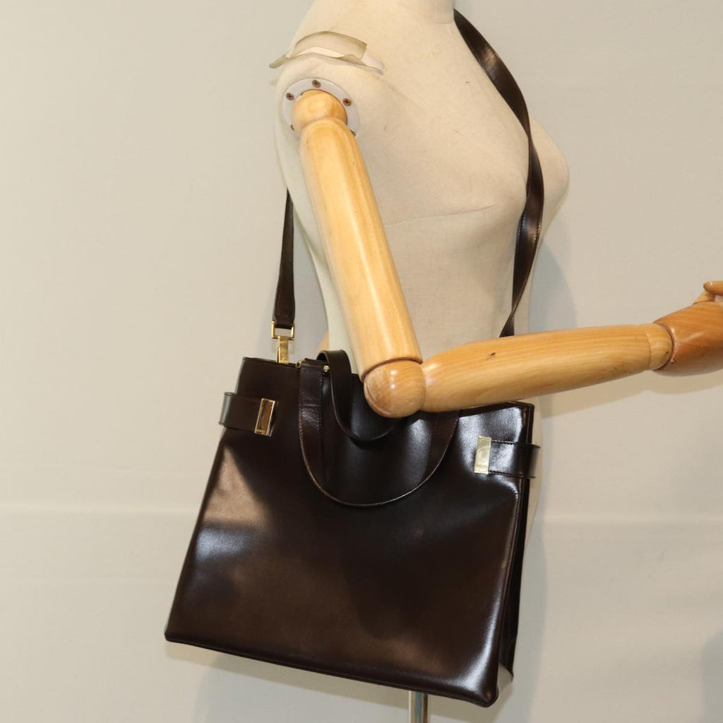 GUCCI Hand Bag Leather 2way Brown 000 2046 0562 yk13497