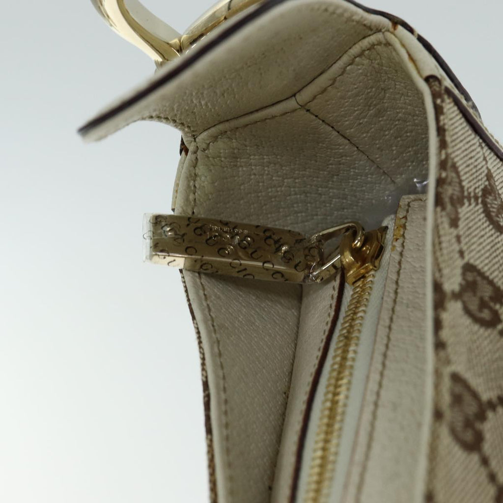 GUCCI GG Canvas Horsebit Shoulder Bag Beige yk13500