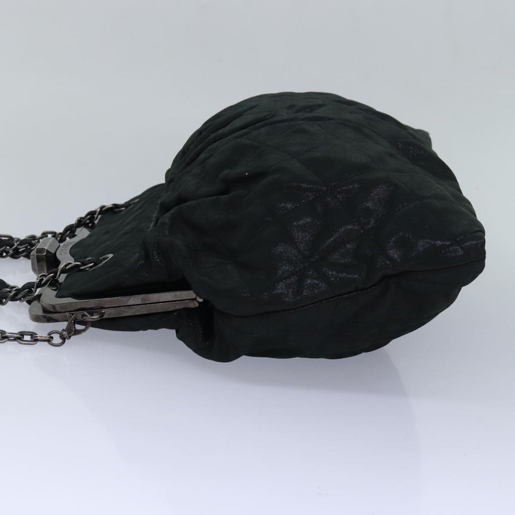 CHANEL Matelasse Chain Gamaguchi Hand Bag Leather 2way Black CC yk13501