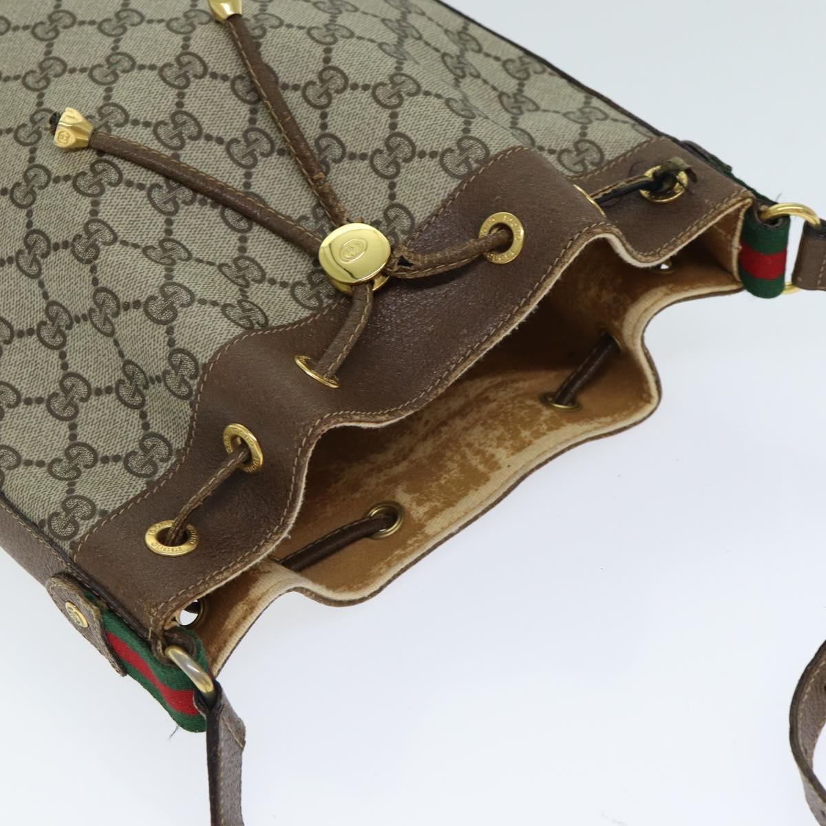 GUCCI GG Canvas Web Sherry Line Shoulder Bag Beige Red 41 02 034 yk13558
