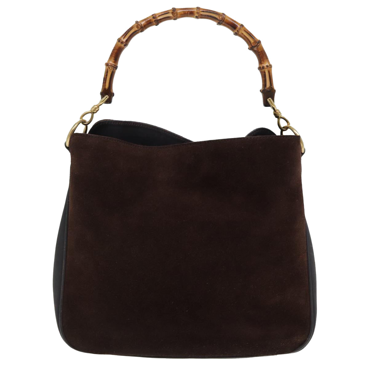 GUCCI Bamboo Hand Bag Leather 2way Black 001 1705 1638 yk13645