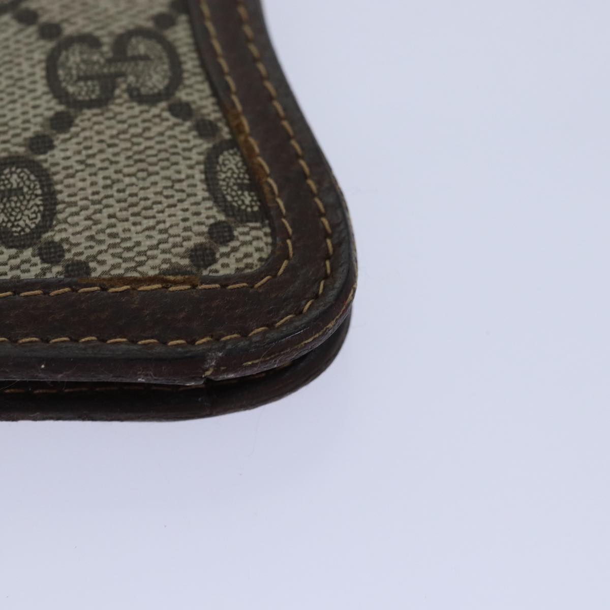 GUCCI GG Supreme Web Sherry Line Gamaguchi Coin Purse Beige Red yk13656