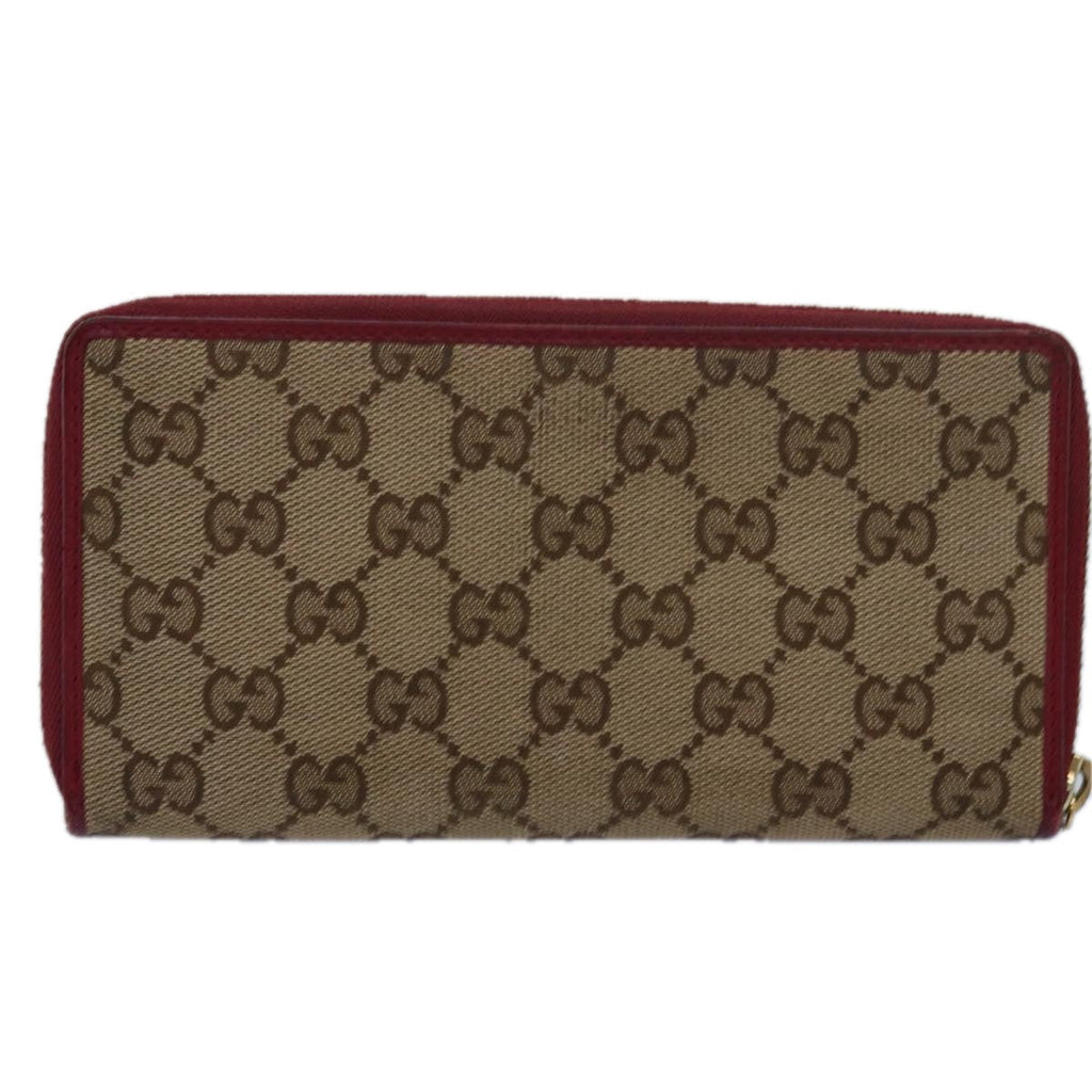 GUCCI GG Canvas Lovely Long Wallet Beige Beige yk13659