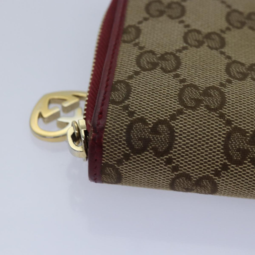 GUCCI GG Canvas Lovely Long Wallet Beige Beige yk13659
