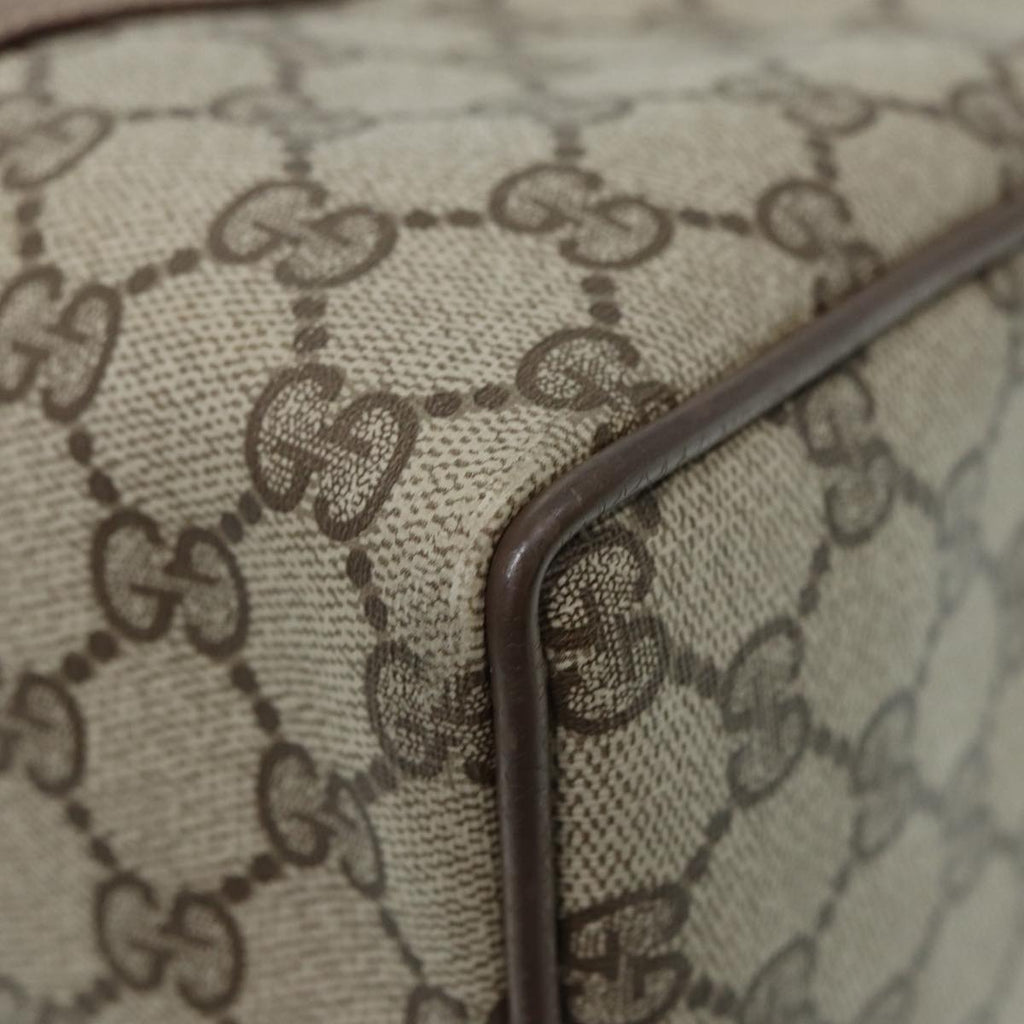GUCCI GG Supreme Web Sherry Line Boston Bag PVC Beige 39 02 007 yk13664