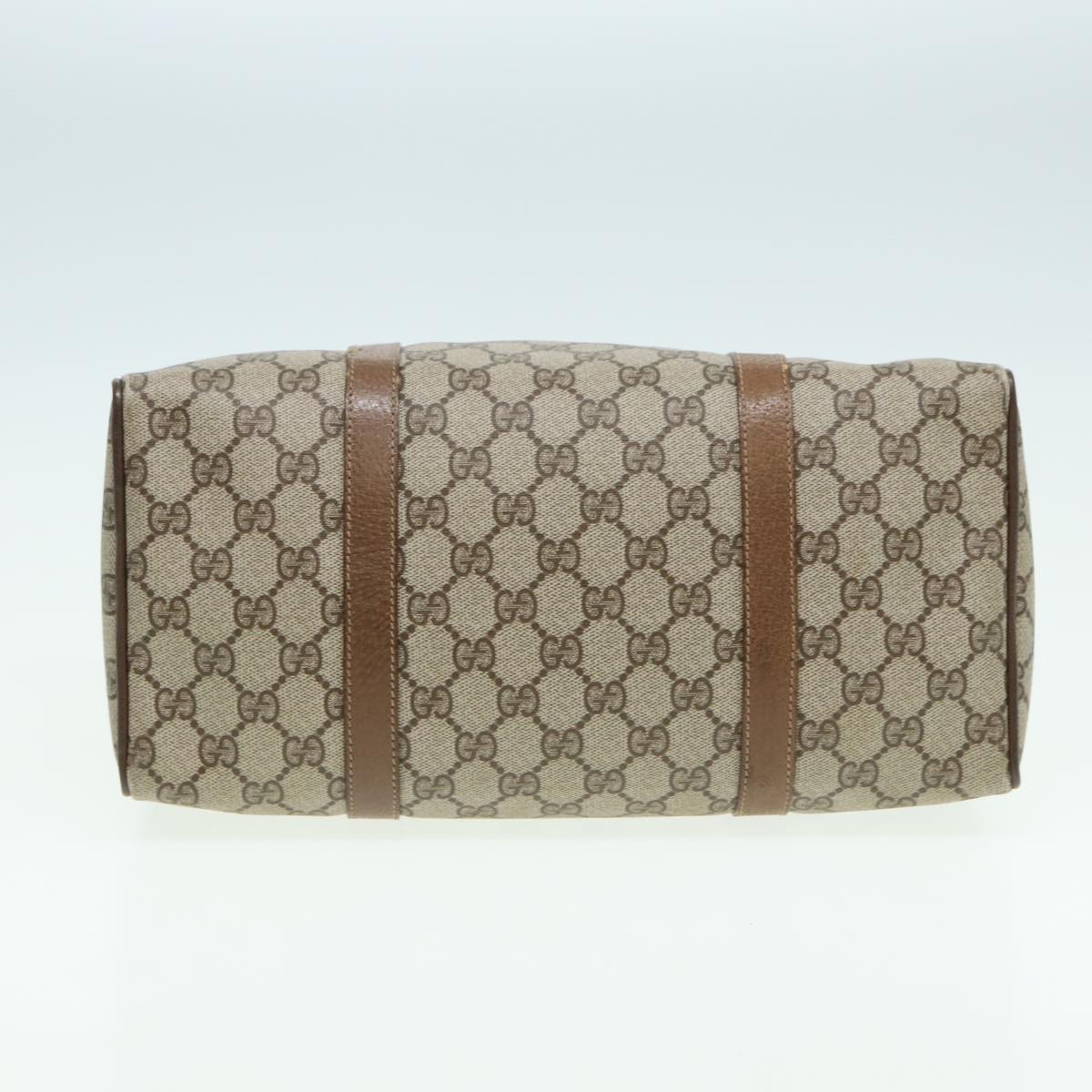 GUCCI GG Supreme Web Sherry Line Boston Bag PVC Beige 39 02 007 yk13664