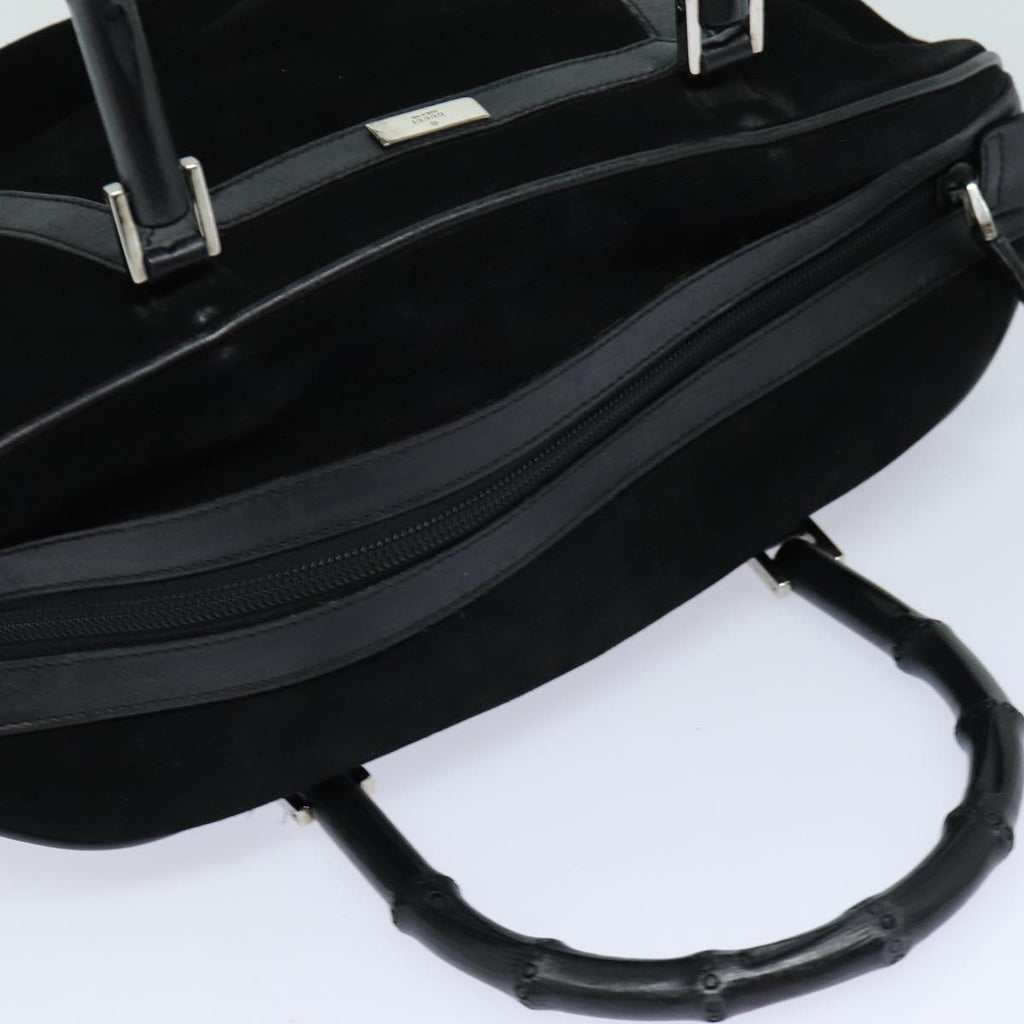 GUCCI Bamboo Hand Bag Suede Black 002 1084 200047 yk13665