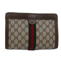 GUCCI GG Supreme Web Sherry Line Clutch Bag PVC Beige Red 89 01 001 yk13667