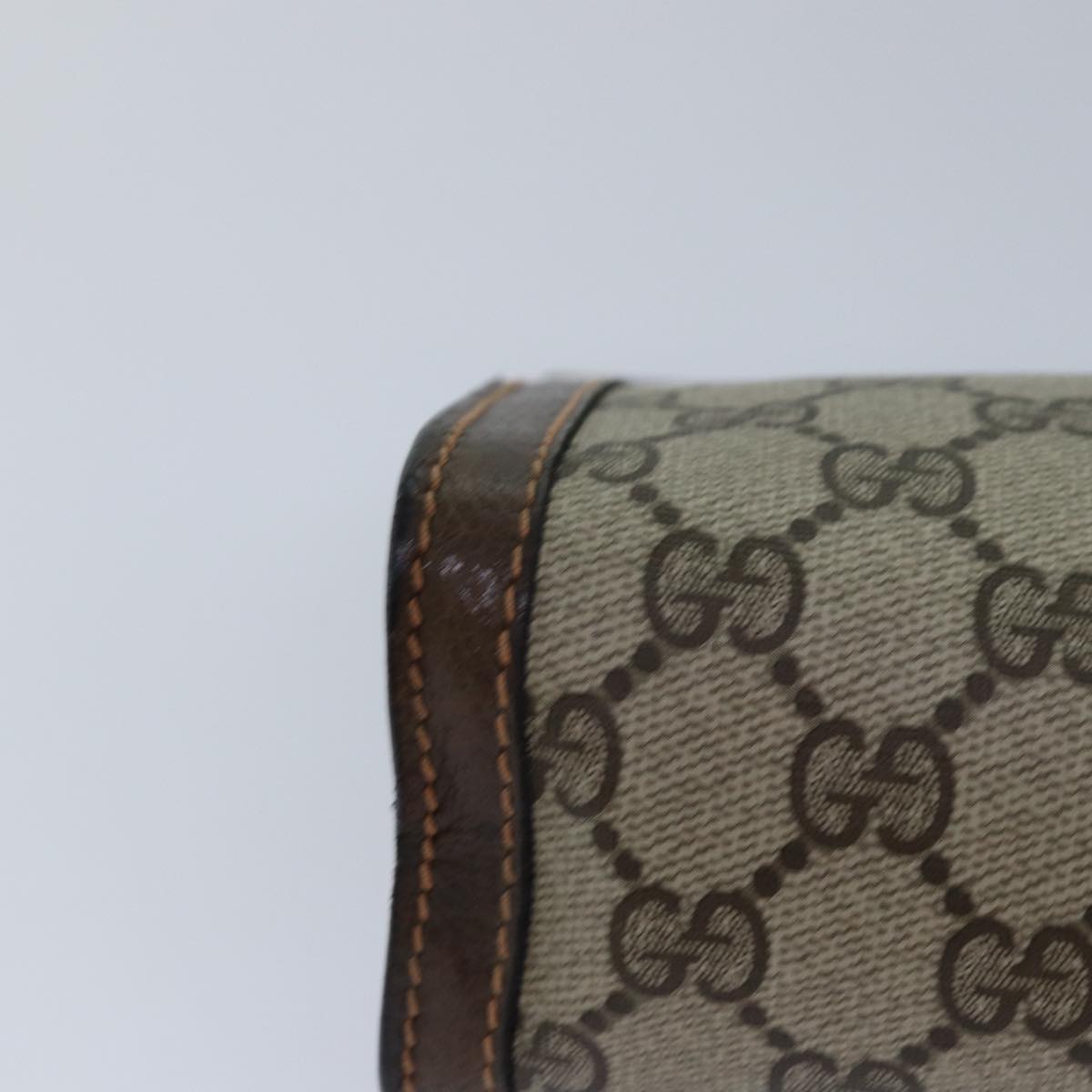 GUCCI GG Supreme Web Sherry Line Clutch Bag PVC Beige Red 89 01 001 yk13667