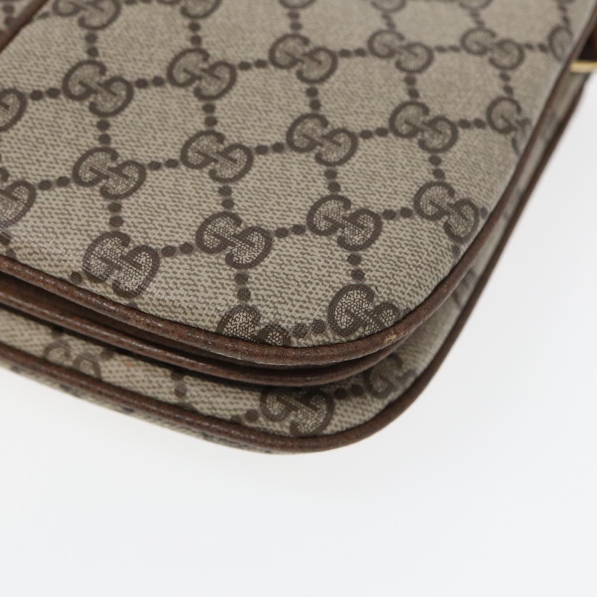 GUCCI GG Supreme Web Sherry Line Shoulder Bag PVC Beige 10 02 037 yk13680