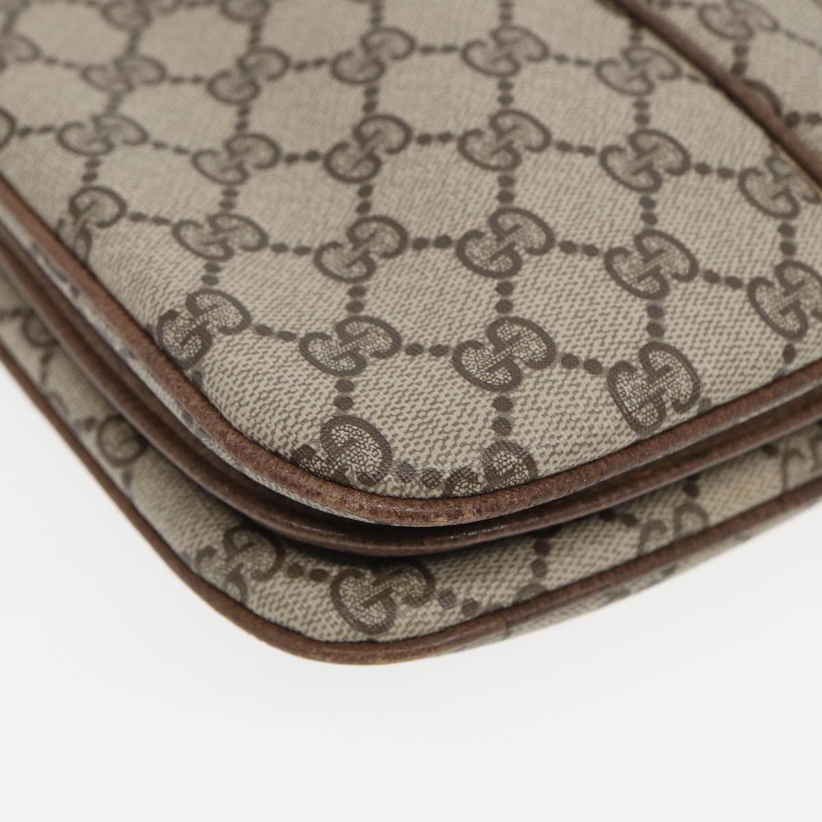 GUCCI GG Supreme Web Sherry Line Shoulder Bag PVC Beige 10 02 037 yk13680