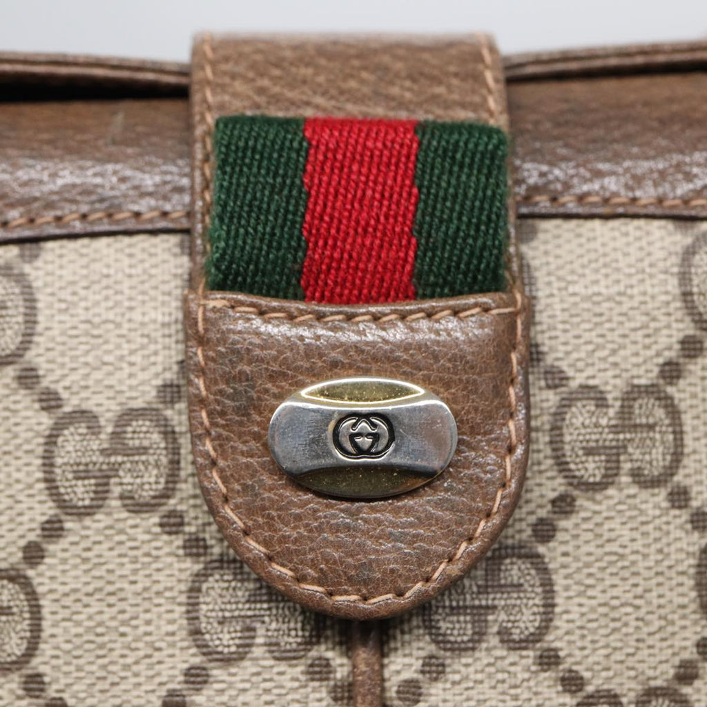 GUCCI GG Supreme Web Sherry Line Shoulder Bag PVC Beige 10 02 037 yk13680