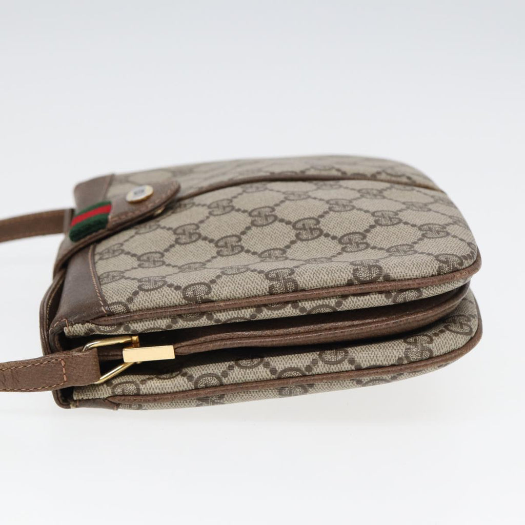 GUCCI GG Supreme Web Sherry Line Shoulder Bag PVC Beige 10 02 037 yk13680