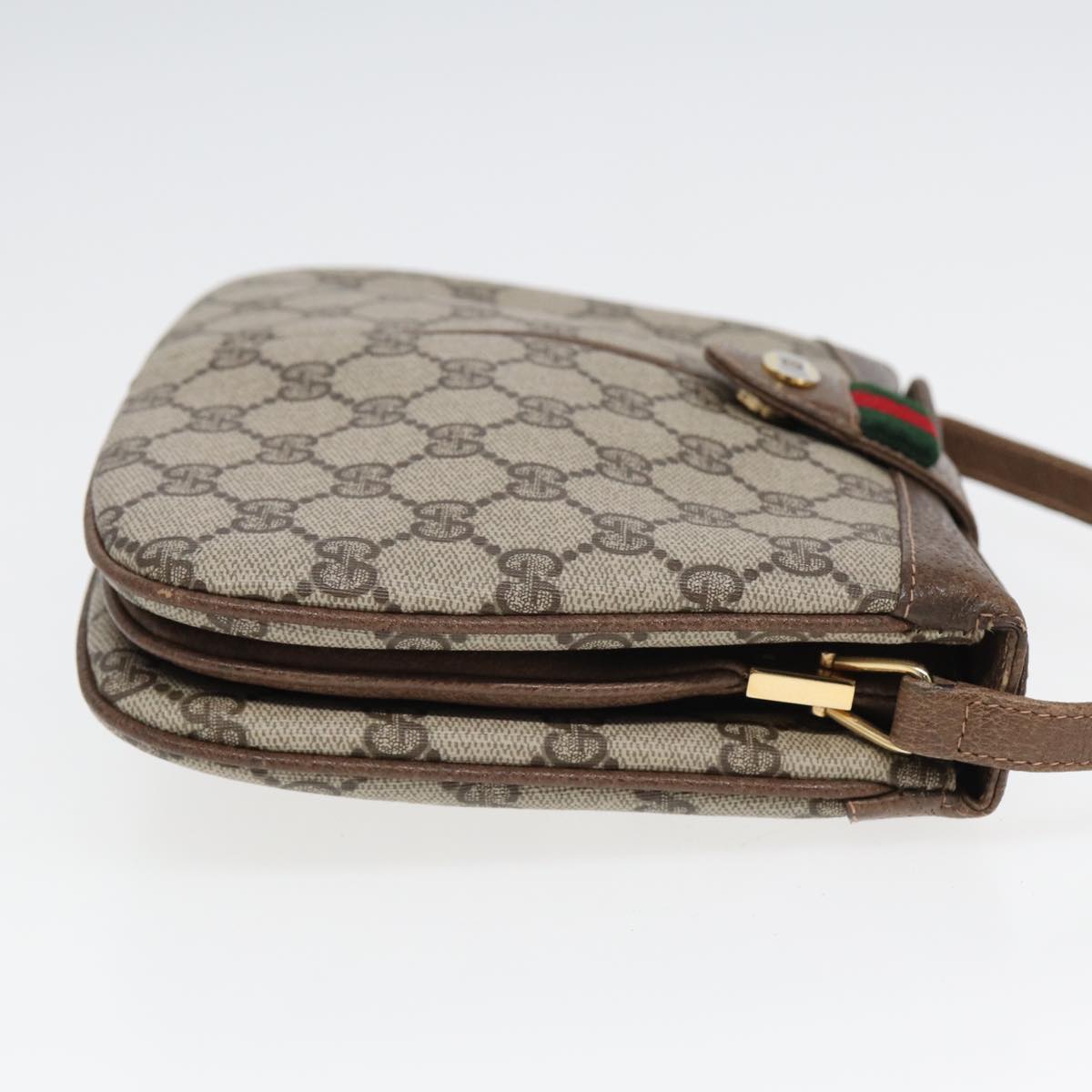 GUCCI GG Supreme Web Sherry Line Shoulder Bag PVC Beige 10 02 037 yk13680