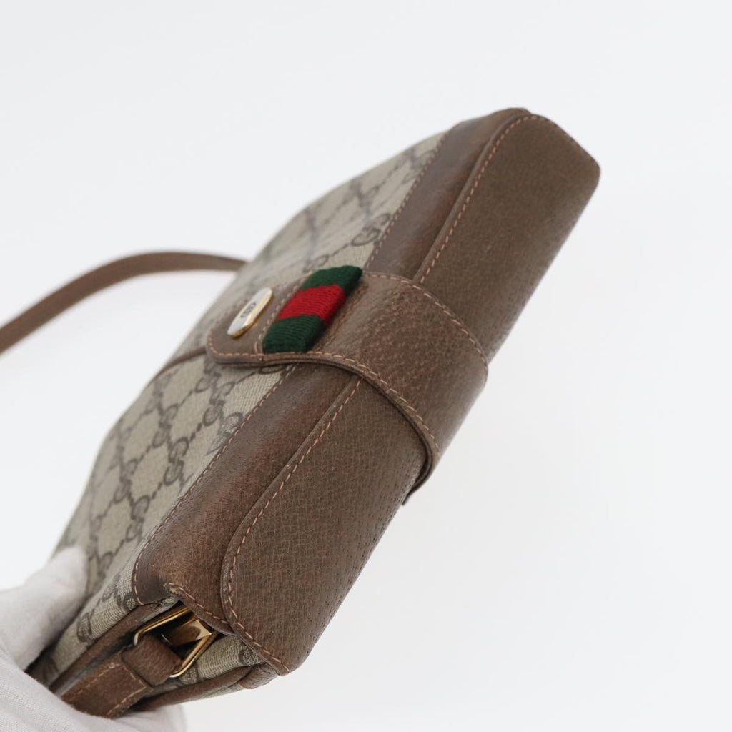 GUCCI GG Supreme Web Sherry Line Shoulder Bag PVC Beige 10 02 037 yk13680