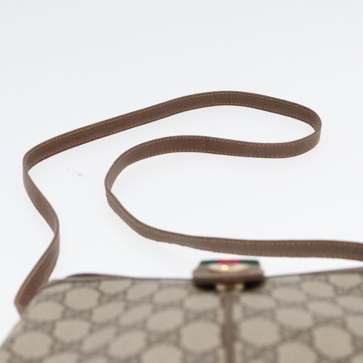GUCCI GG Supreme Web Sherry Line Shoulder Bag PVC Beige 10 02 037 yk13680
