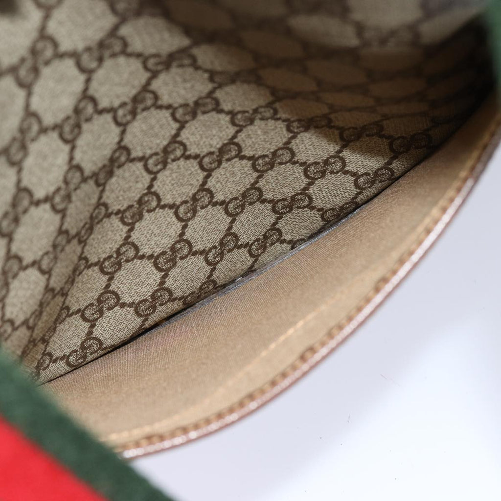 GUCCI GG Supreme Web Sherry Line Tote Bag PVC Beige 002 123 6487 yk13692