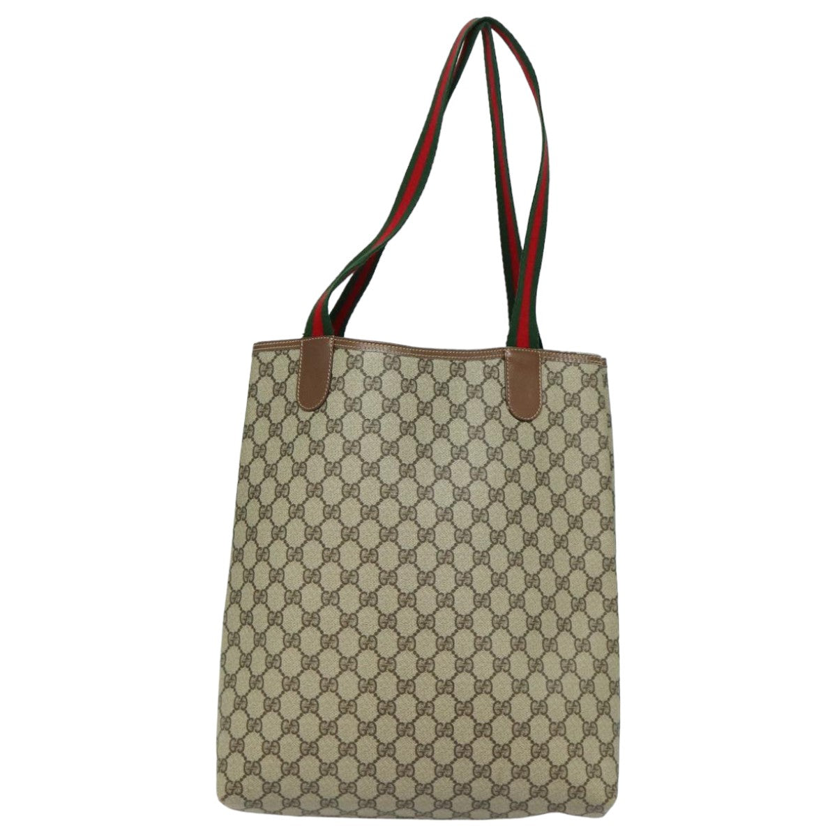 GUCCI GG Supreme Web Sherry Line Tote Bag PVC Beige 002 123 6487 yk13692