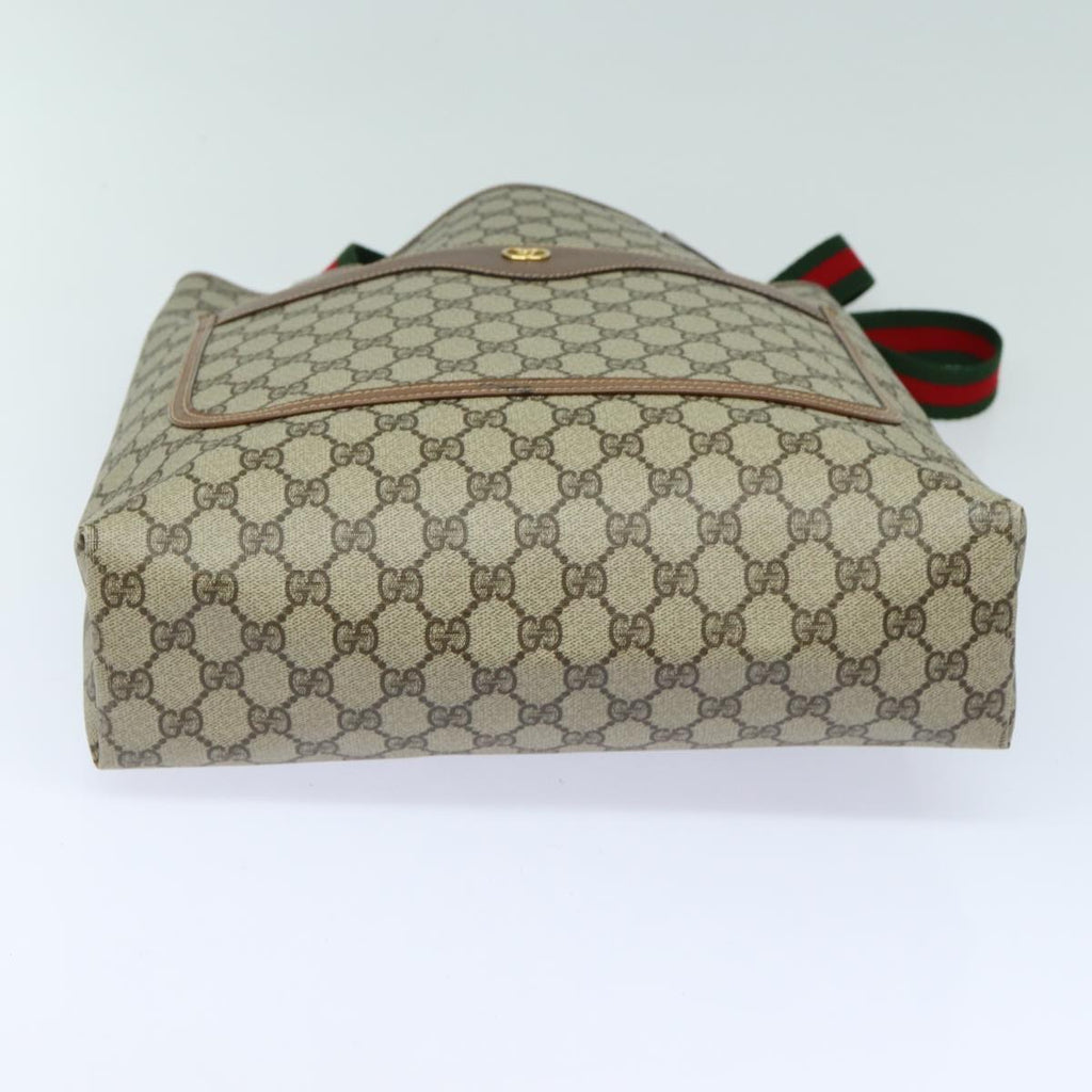 GUCCI GG Supreme Web Sherry Line Tote Bag PVC Beige 002 123 6487 yk13692