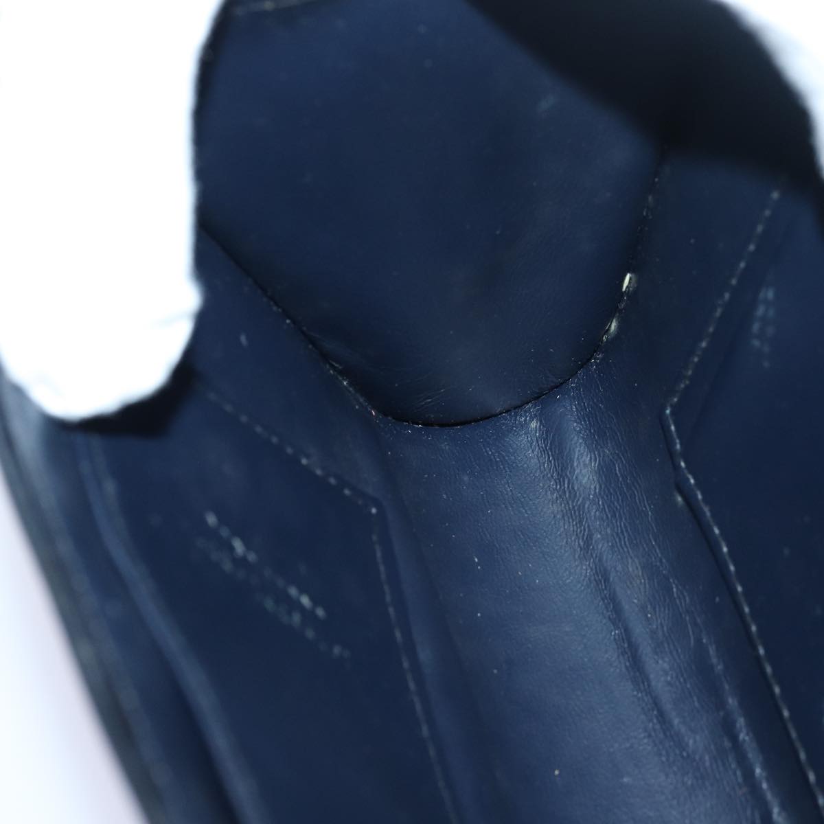 GUCCI Chain Hand Bag Leather Navy yk13717